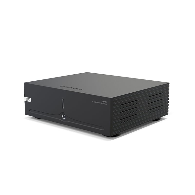 EverSolo AMP-F2 Power Amplifier Black side angle showing heatsink