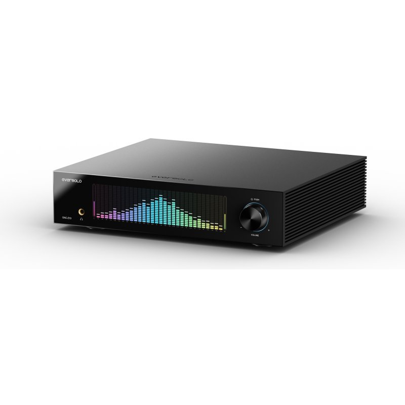 EverSolo DAC-Z10 angled view with spectrum analyser display