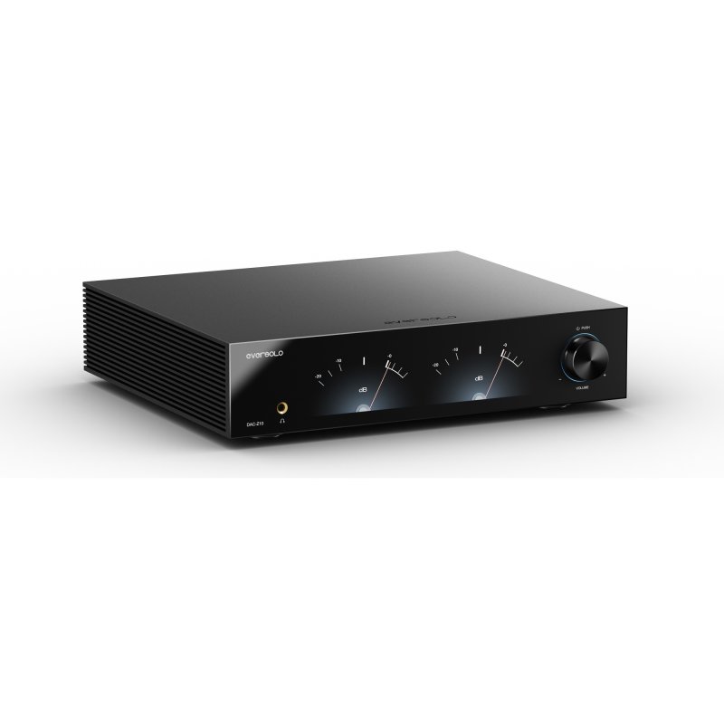 EverSolo DAC-Z10 angled view with VU meter display