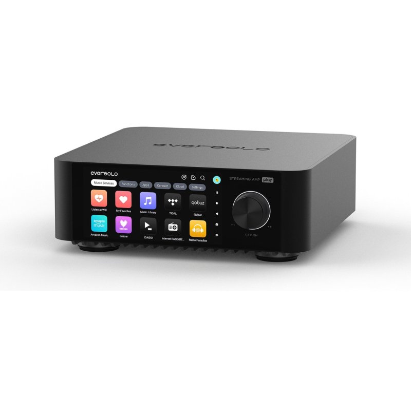EverSolo PLAY Streaming Amplifier Black side angle