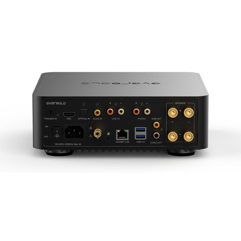 EverSolo PLAY Streaming Amplifier Black rear panel connections