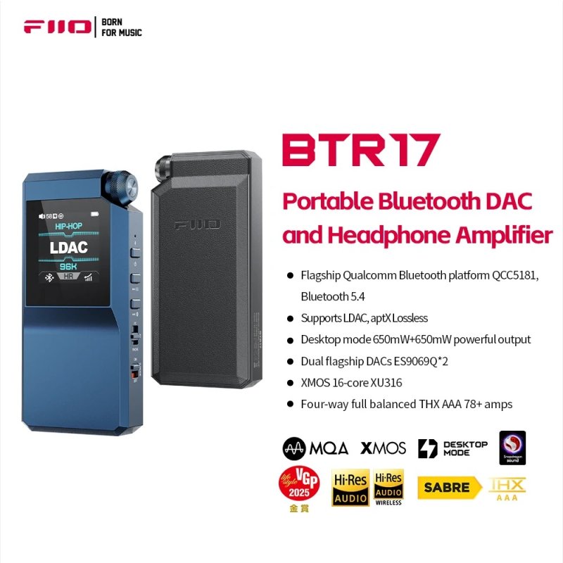 FiiO BTR17 Blue -- features overview