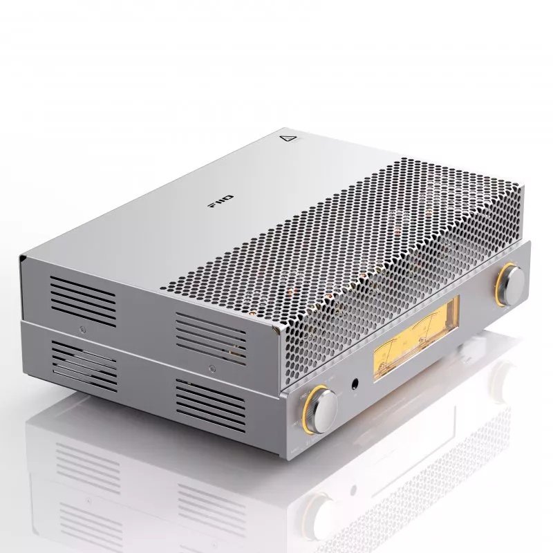 FiiO EA13 Tube Power Amplifier Silver front angle view