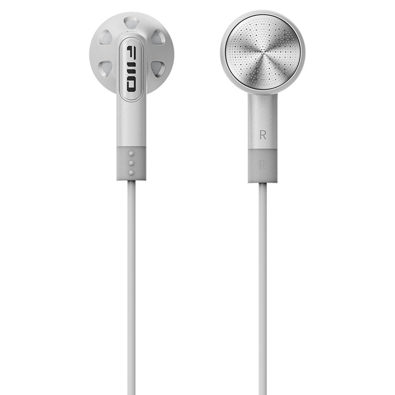 FiiO FF1 Racing Silver Earbuds Front View