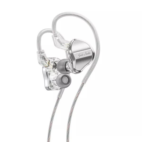 FiiO JD1 In-Ear Earphones Silver - side angle view