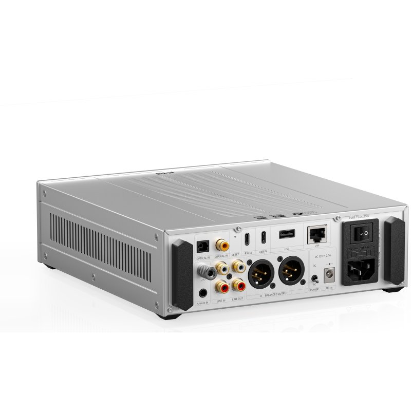 FiiO K15 Desktop DAC and Headphone Amplifier - Silver - rear angle