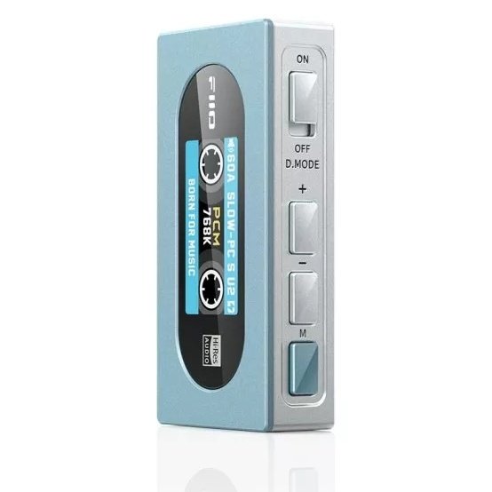 FiiO KA15 Sky Blue physical control buttons