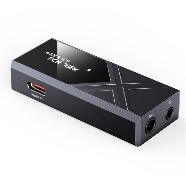 FiiO KA17 - Black - Front Angle with 3.5mm and 4.4mm Outputs
