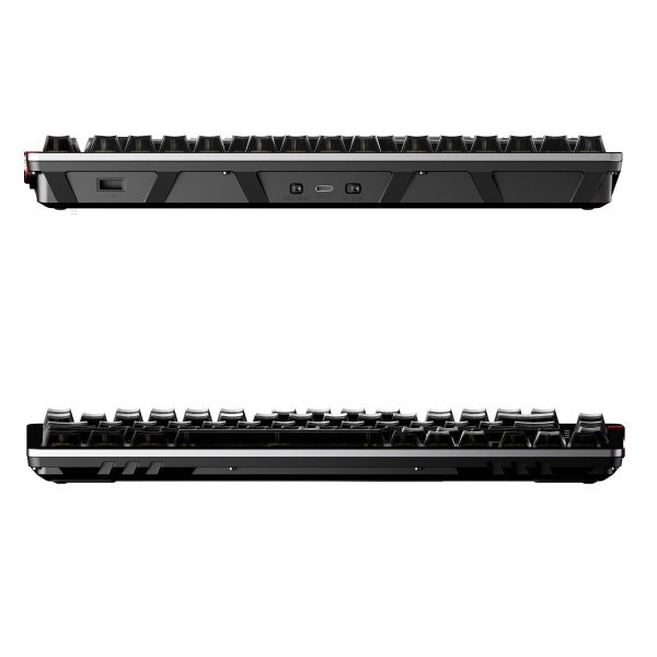 FiiO KB3 Wireless Mechanical Keyboard Silver, rear view showing USB-A and USB-C ports