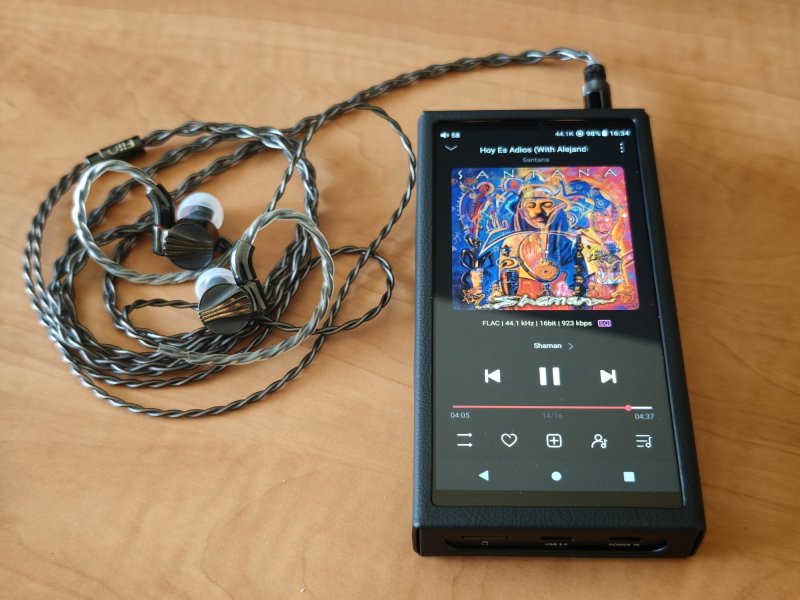 FiiO M33 R2R Digital Audio Player Black - In Use with Earphones