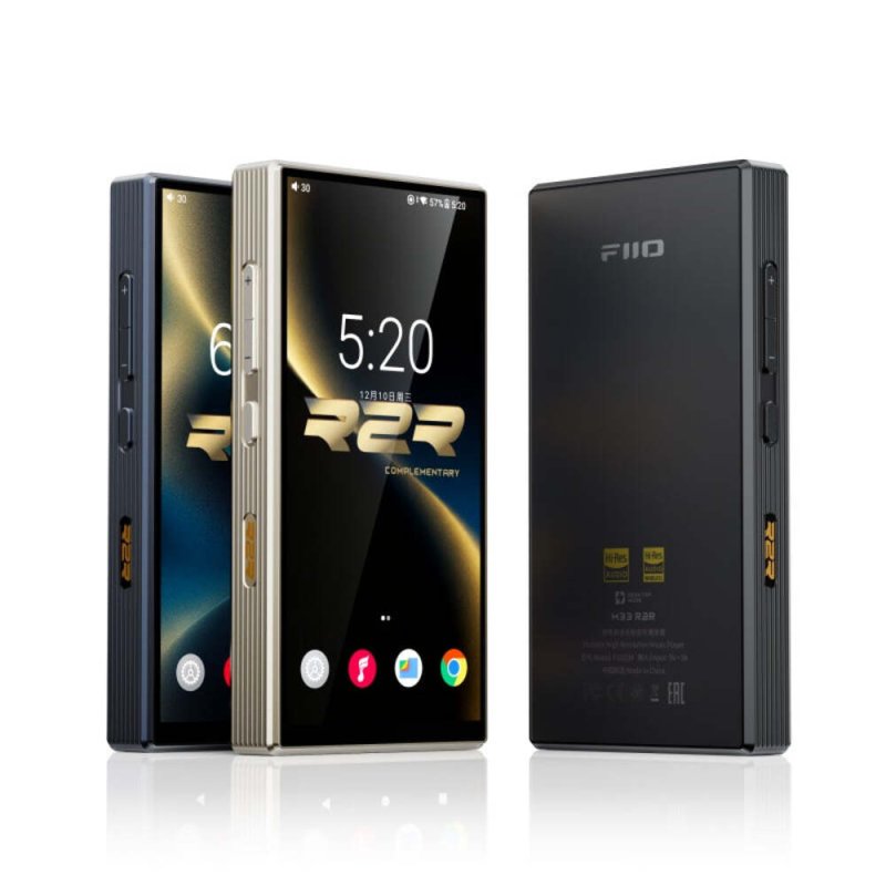 FiiO M33 R2R Digital Audio Player Retro Gold - Angle and Rear