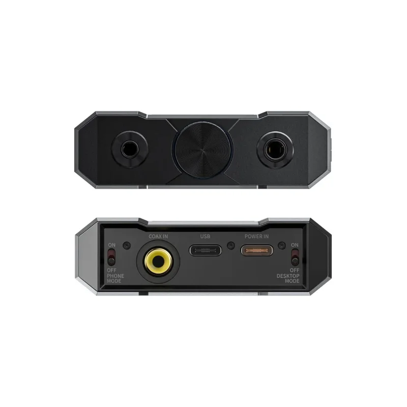 FiiO Q15 Portable DAC and Headphone Amplifier - Black - Top and Bottom