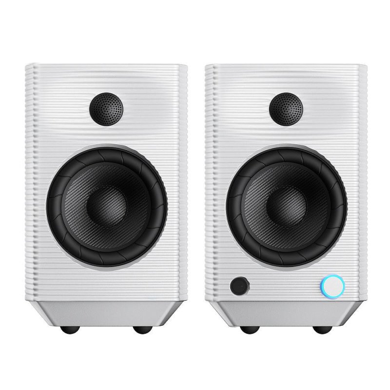 FiiO SP5 Active Desktop Speakers - White - pair front view