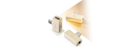 FiiO Tiny B 3.5+4.4mm DAC and Headphone Amplifier Direct Plug in Dongle - GOLD