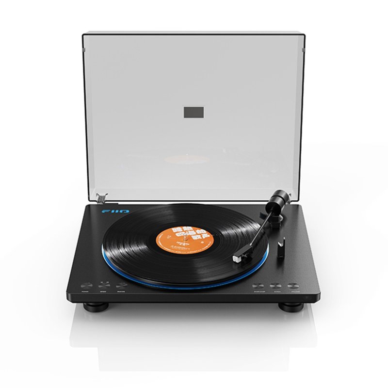 FiiO TT13 Turntable with Bluetooth - Black - top view with dust cover open