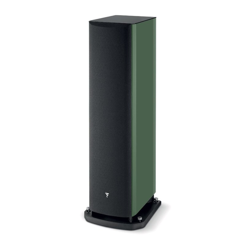 Focal Aria Evo X N4 Moss Green High Gloss with grille fitted