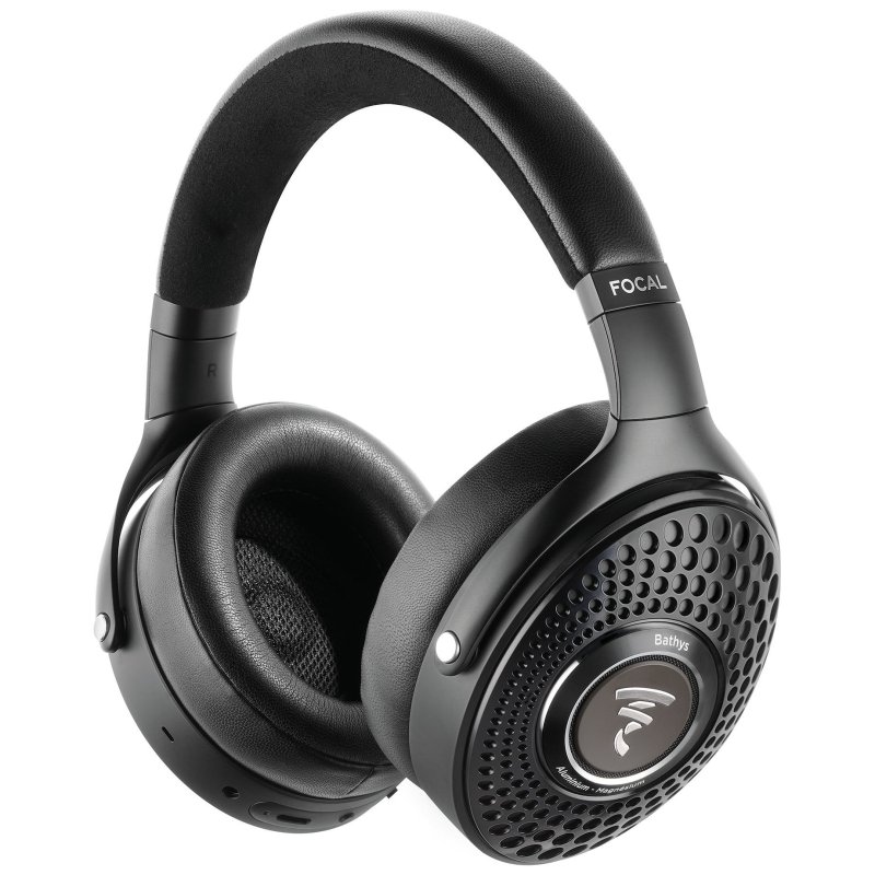 Focal Bathys Deep Black wireless headphones angled view