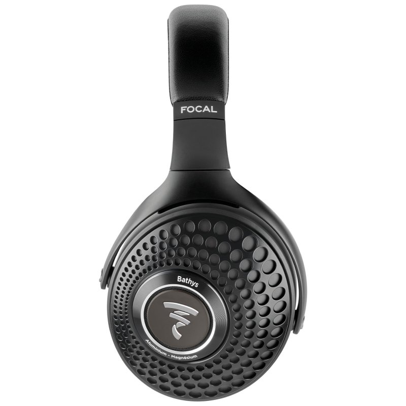 Focal Bathys Deep Black wireless headphones side profile showing driver housing