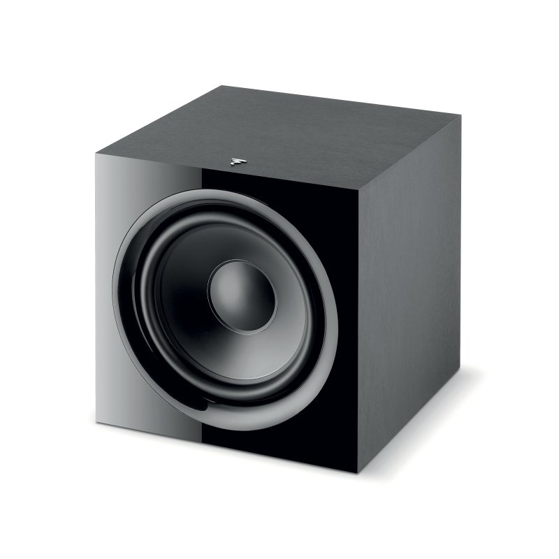 Focal Sub 600P Black active subwoofer - front three-quarter view