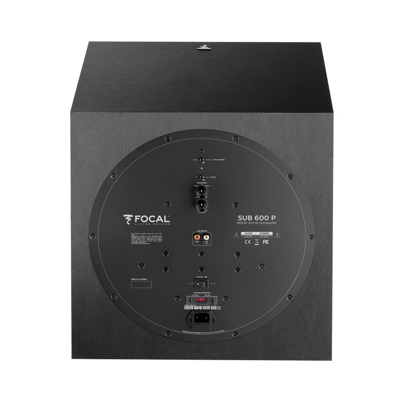 Focal Sub 600P Black active subwoofer - rear panel connections