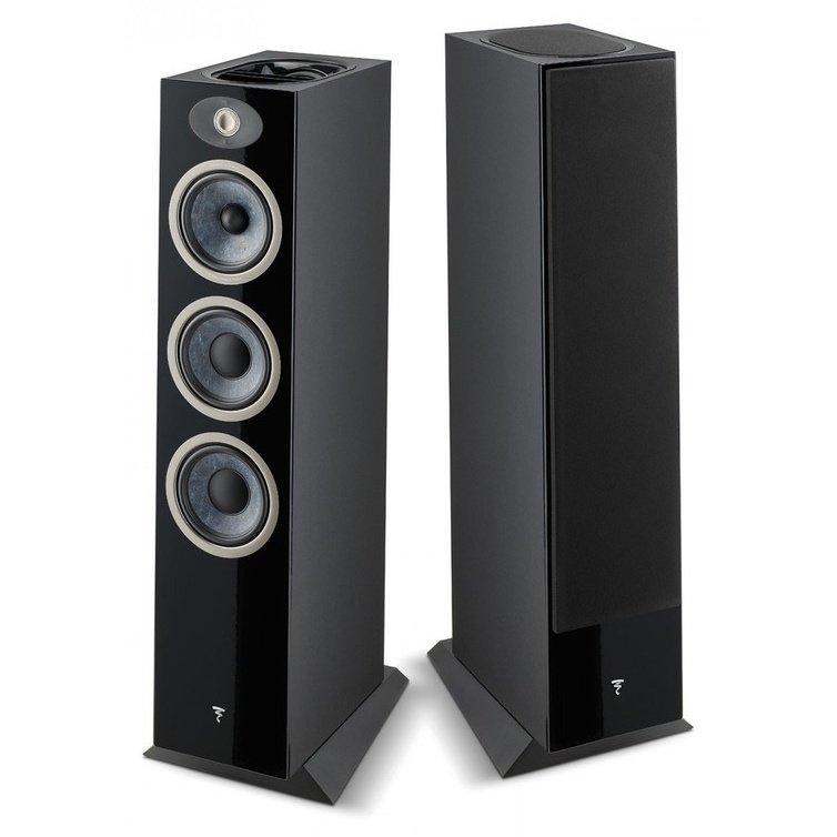 Focal Theva N3-D Floorstanding Speakers Black Angled View