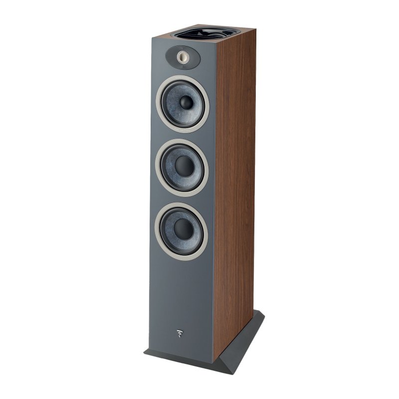 Focal Theva N3-D Floorstanding Dolby Atmos Speaker Dark Wood - Angled View