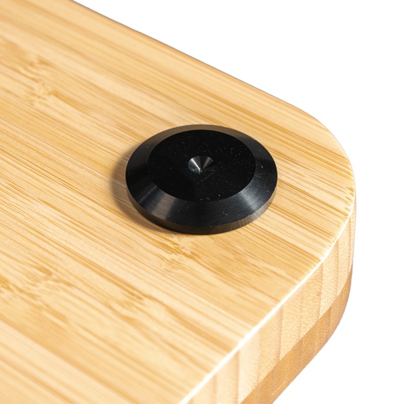 Forged Audio APEX cup and screw fixing detail on the shelf corner