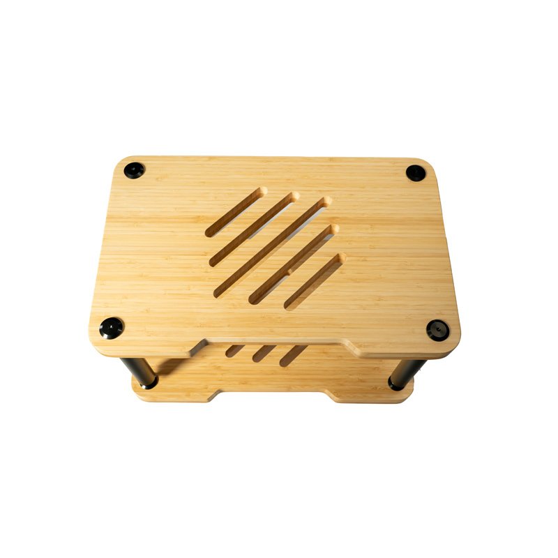 Forged Audio APEX rack rear detail showing the shelf edge groove