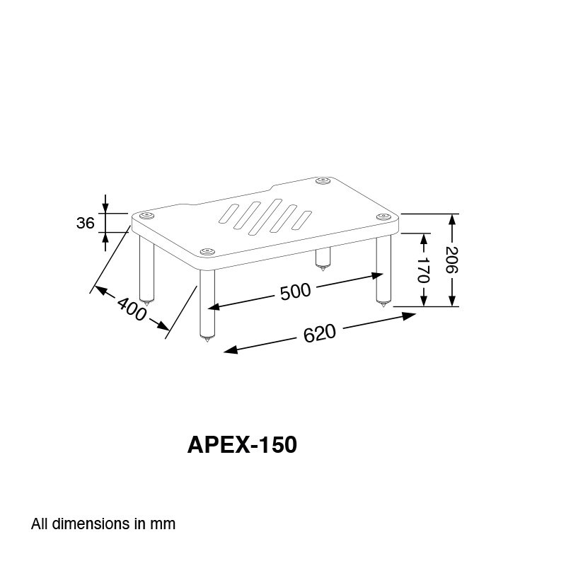 Forged Audio APEX-150 Dimensions