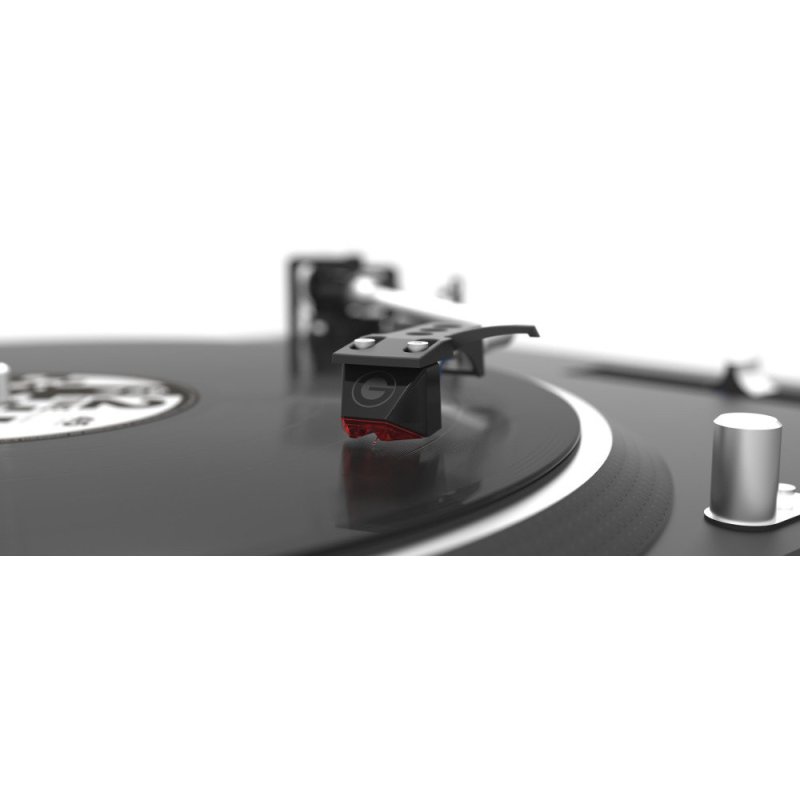 Goldring E1 Replacement Stylus — lifestyle, cartridge on turntable