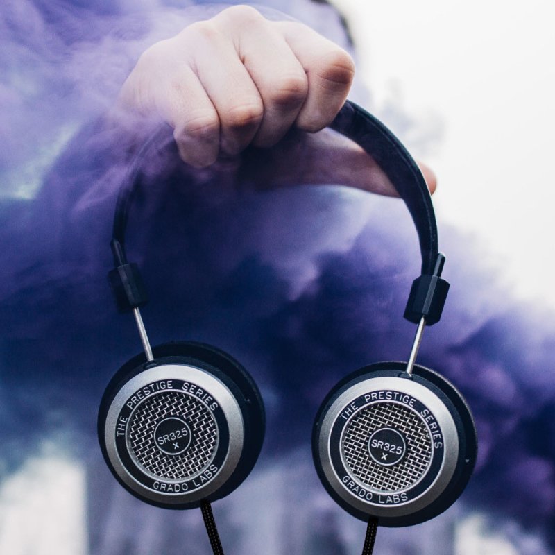 Grado SR325X Prestige Headphones in hand