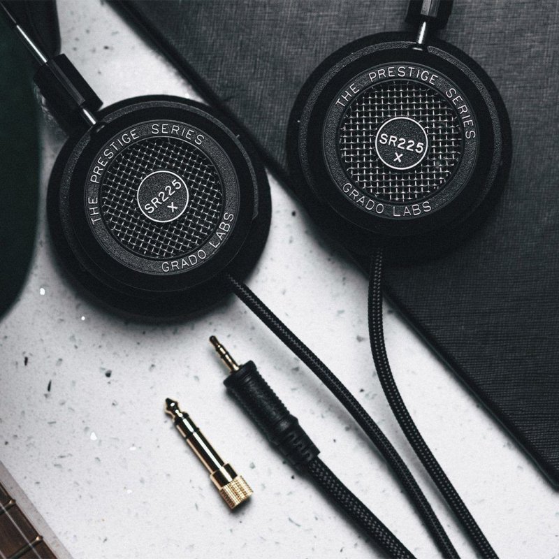 Grado SR225x Open-Back Headphones — front hanging view