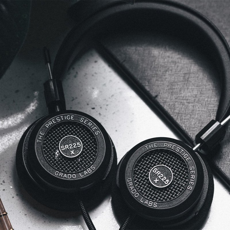 Grado SR225x Open-Back Headphones — lifestyle with sheet music