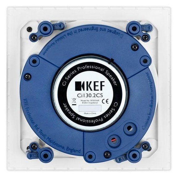 KEF Ci130.2CS in-ceiling speaker rear view showing the magnet, chassis and spring terminals