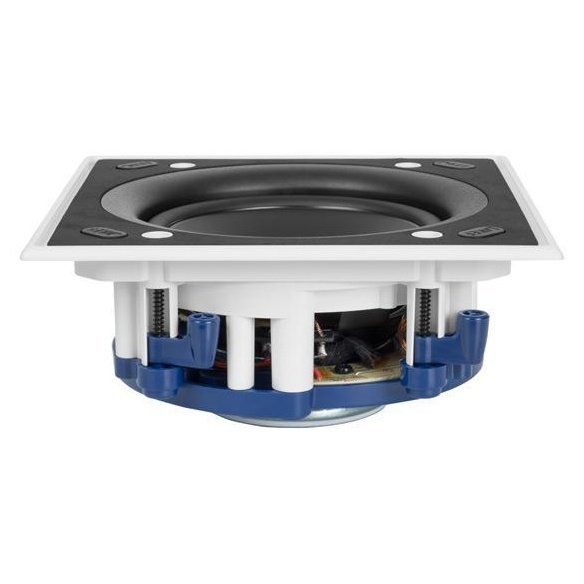 KEF Ci130.2CS in-ceiling speaker side profile with grille removed showing mounting clamps
