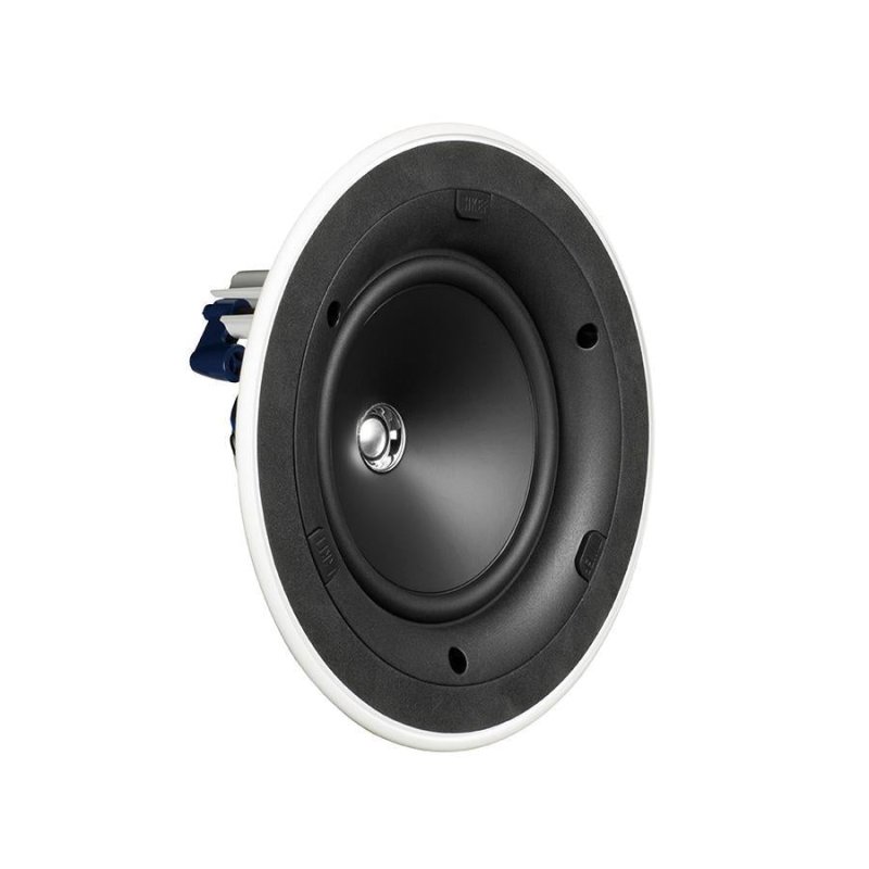 KEF Ci160ER in-ceiling speaker driver and installation clamps - angled view
