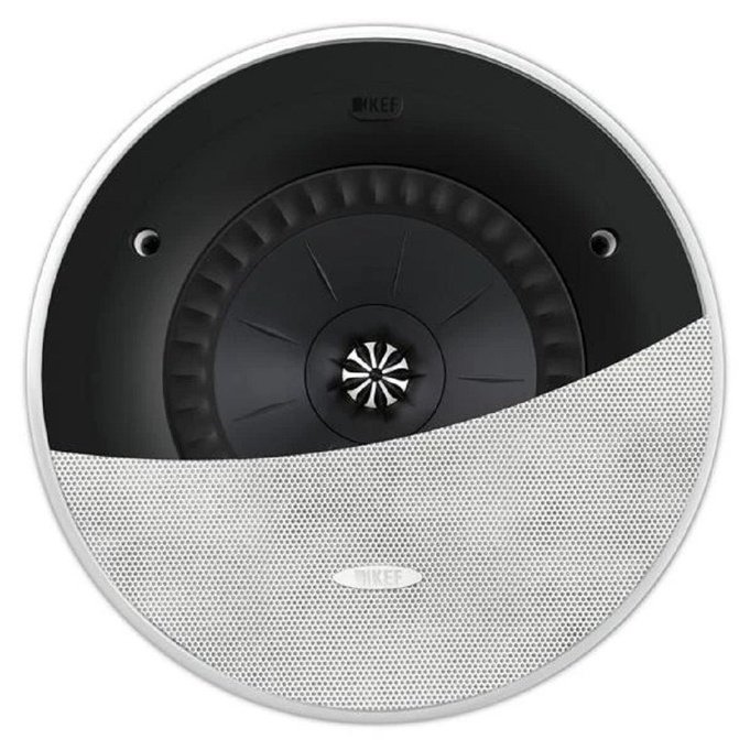KEF Ci160RR-THX in-ceiling speaker, front view half-grille