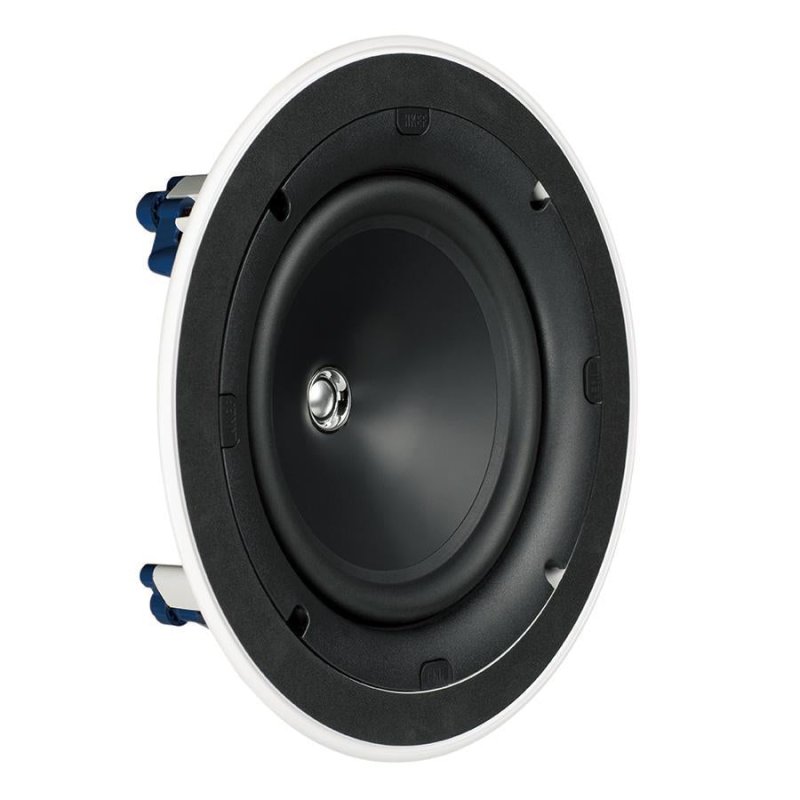 KEF Ci200er angled view showing spring-loaded mounting clips
