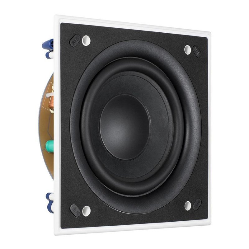 KEF Ci200QSB square in-wall subwoofer, angled front view