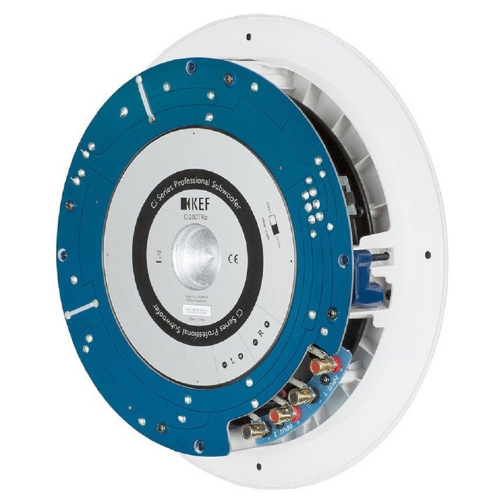 KEF Ci200TRB in-ceiling subwoofer side profile showing shallow depth