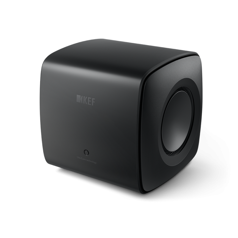 KEF KC62 Subwoofer Carbon Black — front angle