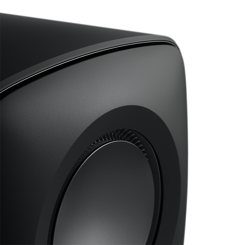 KEF KC62 Subwoofer Carbon Black — driver close-up