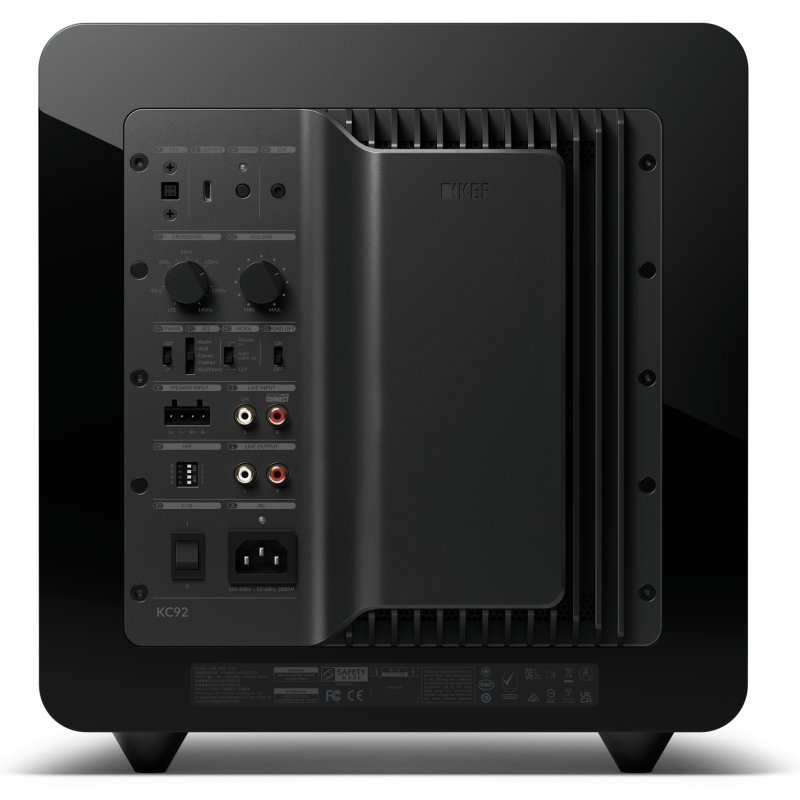 KEF KC92 Subwoofer - Black Gloss rear panel