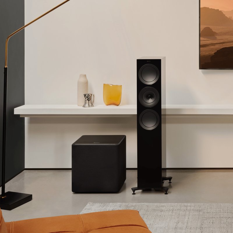 KEF Kube 12 MIE Subwoofer in a Living Room Setting