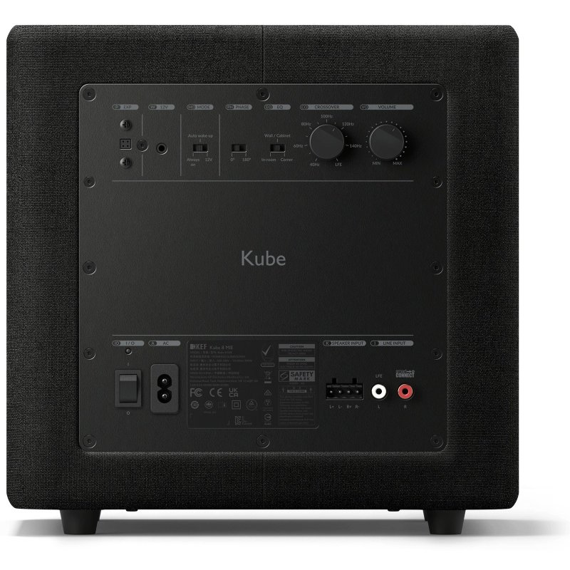 KEF Kube 8 MIE Subwoofer Rear Panel Controls and Connections
