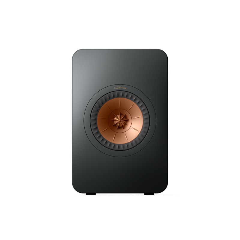 KEF LS50 Meta Bookshelf Speakers Carbon Black (Pair) — front view