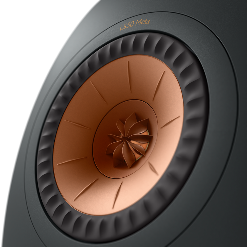 KEF LS50 Meta Bookshelf Speakers Carbon Black (Pair) — Uni-Q driver close-up
