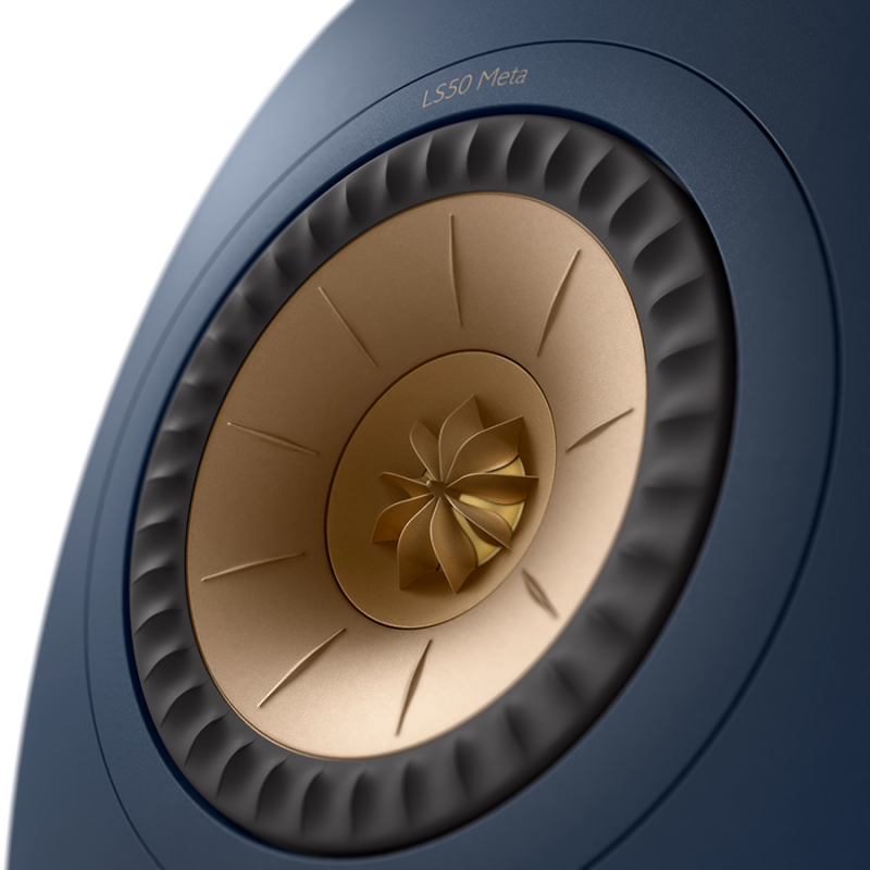 KEF LS50 Meta Bookshelf Speakers Royal Blue (Pair) — Uni-Q driver close-up