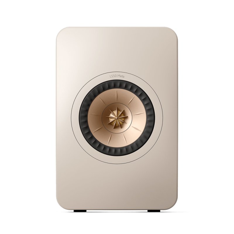 KEF LS50 Meta Bookshelf Speakers Sand Shell (Pair) - single speaker front view