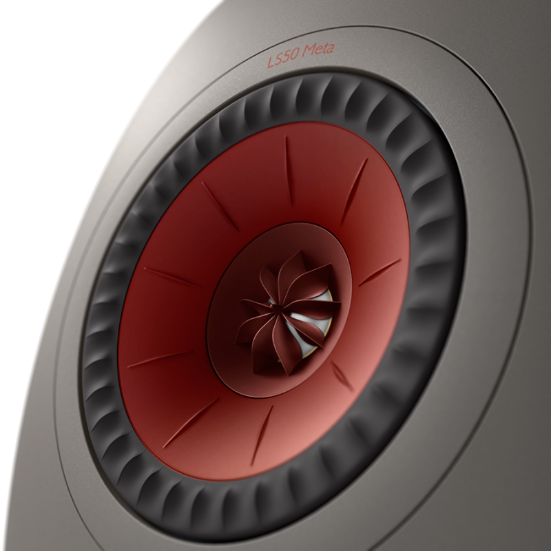 KEF LS50 Meta Bookshelf Speakers Titanium Grey (Pair) — Uni-Q driver close-up